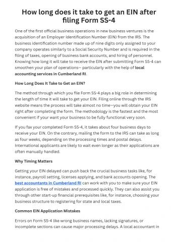 How long does it take to get an EIN after filing Form SS-4
